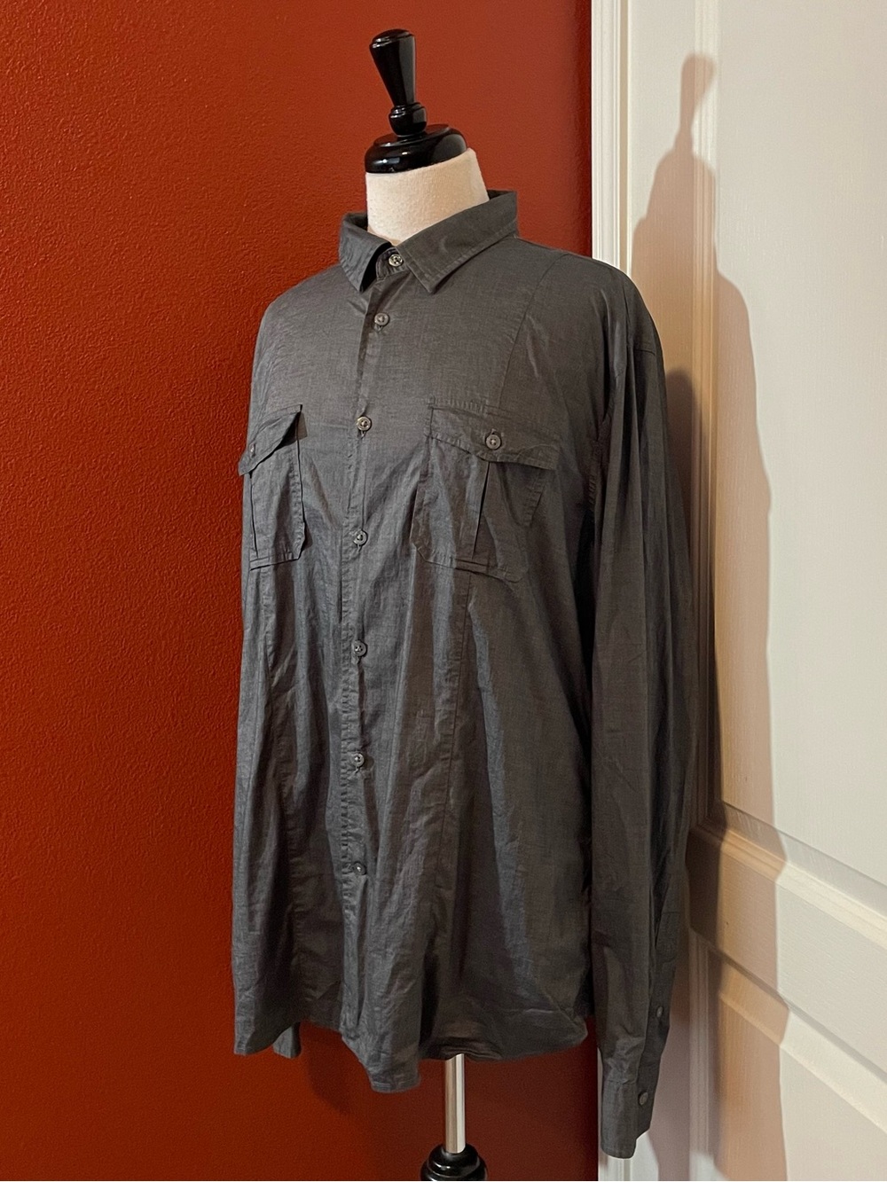 John Varvatos Men’s‎ Classic Frontier Two Pocket Button Down Long Sleeve Shirt